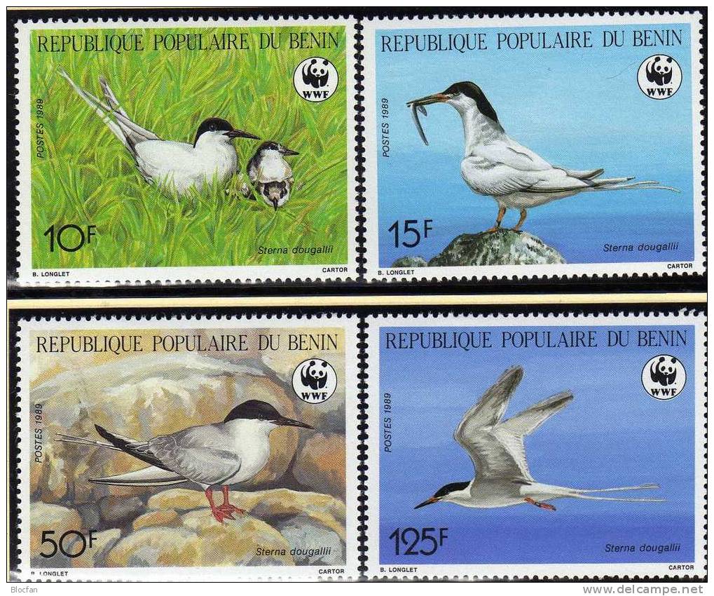 WWF-Set 77 Benin 476/9 770/3 **,4FDC+4MKt. 50CHF Rosen-Seeschwalbe 1989 Dokumentation Fauna Bird Cover Of Africa - Collections (en Albums)