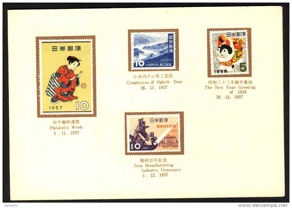 Japan 1957, Presentationfolder With All Stamps Of 1957, (Cat.val.: 32,40 Euro) - Annate Complete