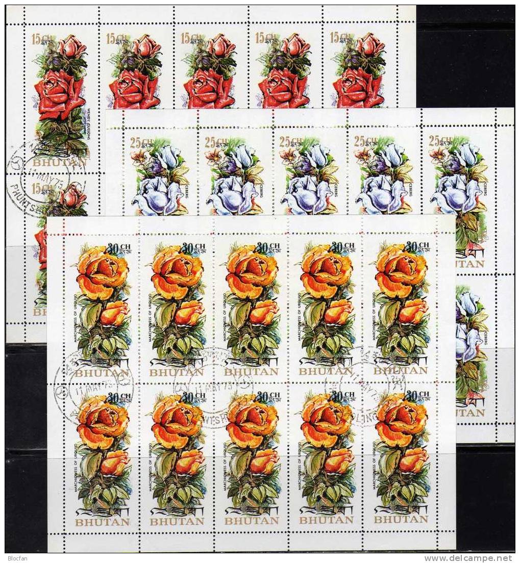 Scented Roses Wonderful Perfumed Set Of 6 Stamps From 1973 And In Minisheets Of 10 - Fête Des Mères