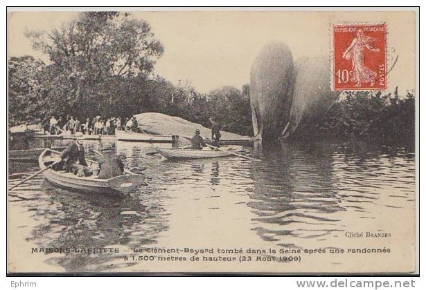 MAISONS-LAFFITTE - Le Clément-Bayard Tombé Dans La Seine (23 Août 1909) - Accident - Dirigeable - Zeppelin - Ballon - Maisons-Laffitte