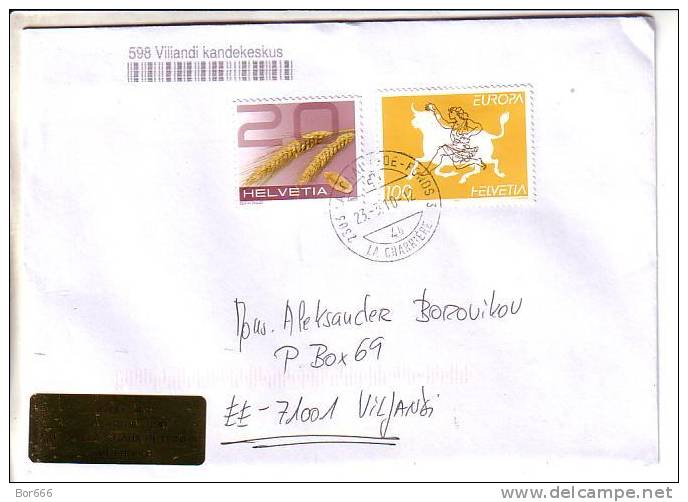 GOOD SWITZERLAND Postal Cover To ESTONIA 2010 - Good Stamped: Europa - Covers & Documents