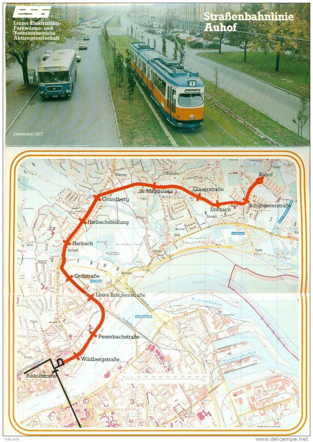 Dépliant - ESG StraBenbahnlinie Auhof - Dezember 1977 - Transport