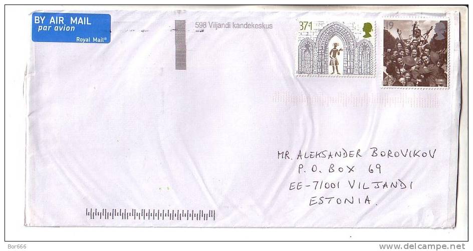 GOOD GB Postal Cover To ESTONIA 2010 - Good Stamped - Cartas & Documentos