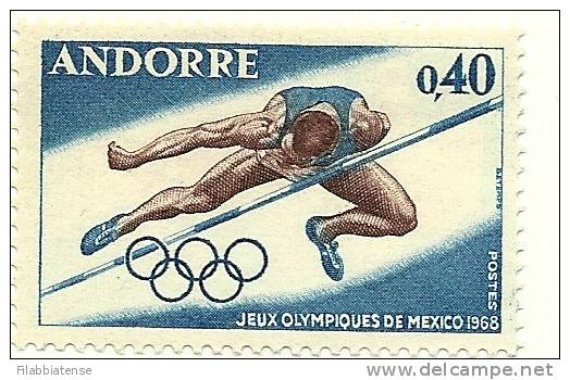 1968 - Andorra Francese 190 Olimpiadi Messico     ----- - Verano 1968: México