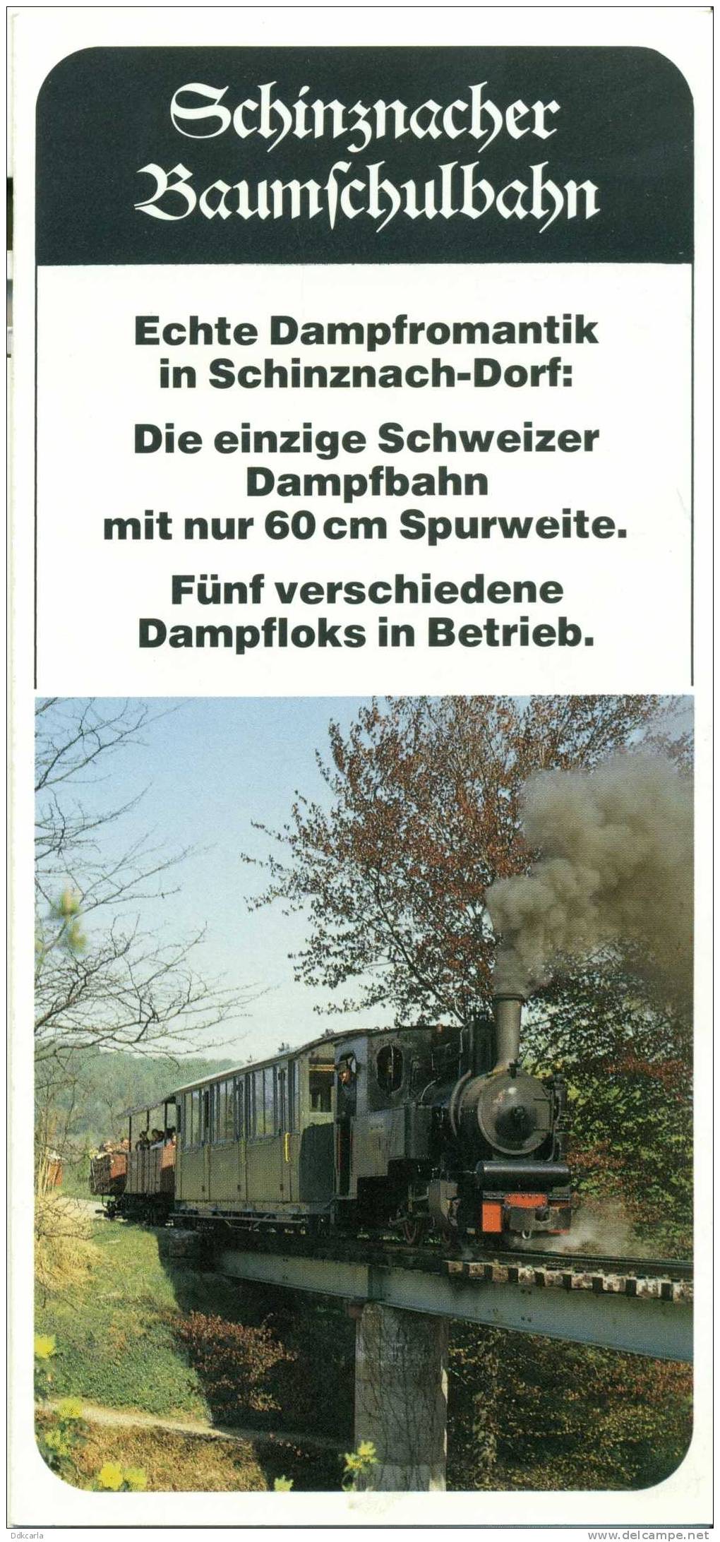 Dépliant - Schinznacher Baumschulbahn - Verkehr