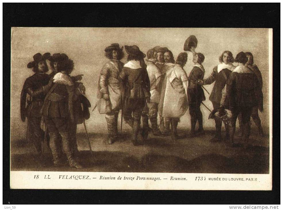 Spain Art Diego VELASQUEZ Velázquez - REUNION , FENCING Series - #  18 LL. 1713  -  MUSEE DU  LOUVRE Pc 20648 - Fencing