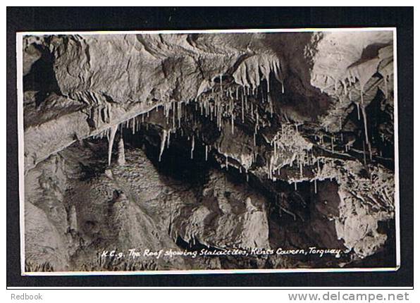 1950 Real Photo Postcard Kents Cavern With Stalactites Torquay Devon - Ref 535 - Torquay