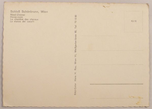 AUSTRIA / OSTERREICH - Wien / Vienna - Scloss Schonbrunn Palace, Rossl-Zimmer / Horse Room - Old Postcard - Schloss Schönbrunn