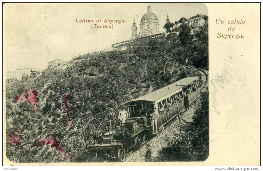 TORINO. Superga. Funicolare. Vg. C/fr. Per TRIESTE Nel 1901. - Transports