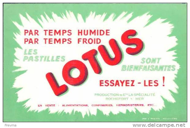 Buvard Les Pastilles Lotus - Sucreries & Gâteaux