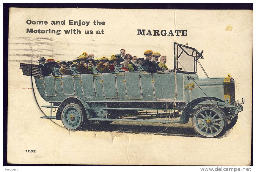 MARGATE KENT AUTOMOBIL :COME AND ENJOY THE MOTORING WITH US,WITH 12 PIECES PICTURES ,Nr.1052.OLD POSTCARD 1921 - Other & Unclassified