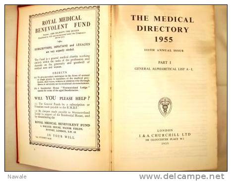 "The Medical Directory 1955" Volume I: A-L - Autres & Non Classés