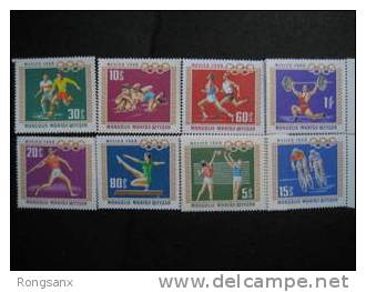 1968 MONGOLIA OLYMPIC GAME 8V - Verano 1968: México