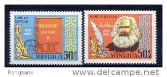 1968 MONGOLIA Karl Marx 2v - Karl Marx