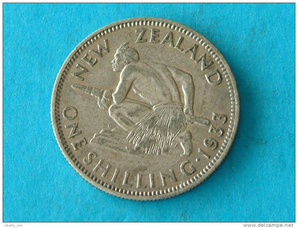 1933 SHILLING SILVER / KM 3 ( For Grade, Please See Photo ) !! - New Zealand