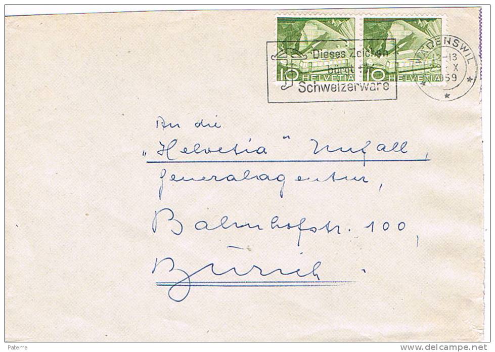 Carta, WAGENSWIL 1959 (Suiza),cover, Lettre, Letter - Briefe U. Dokumente