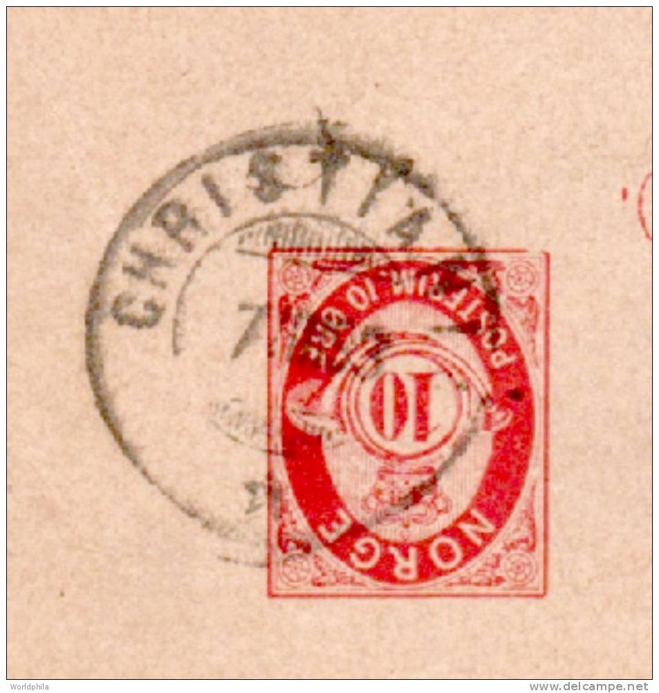 Norway / Norge Christiania Postmark-Germany Altenburg Postal Card / Karte Postale 1893 - Entiers Postaux
