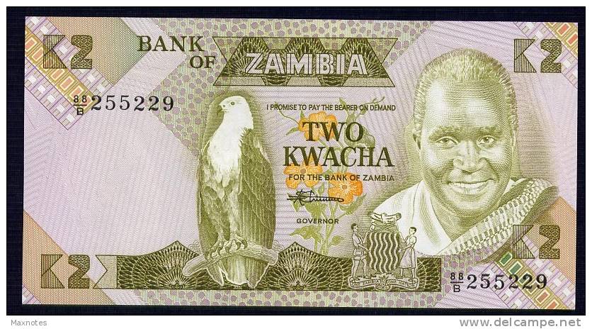 ZAMBIA : 2  Kwacha - P24  - 1980-88  - FDS - Zambia