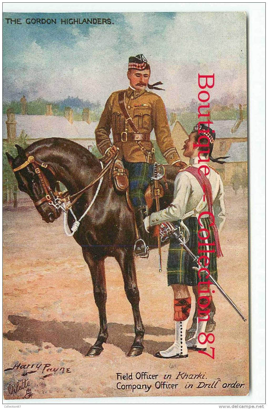 TUCK  RAPHAEL - POSTCARD N° 9884 THE GORDON HIGHLANDERS - MILITAIRE à CHEVAL - DOS VISIBLE - Tuck, Raphael