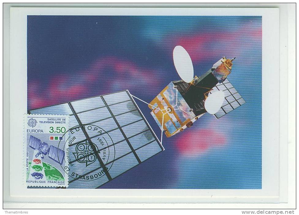 CM1234 Europa Satellite De Television 2697 STRASBOURG France 1991 FDC Maximum - 1991