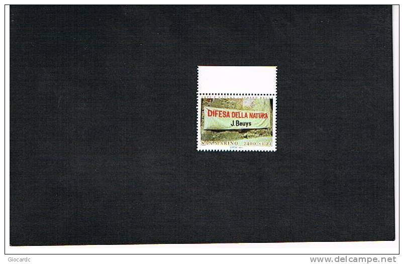 SAN MARINO - UNIF1819  - 2001  ARTE E NATURA: 80^ ANNIV. NASCITA DI JOSEPH BEUYS  - NUOVI ** - Unused Stamps