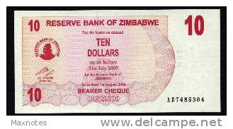 ZIMBABWE :  10  Dollars - Bearer Cheque - 2006 - UNC - Simbabwe