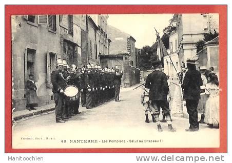 DEP 92 NANTERRE LES POMPIERS SALUT AU DRAPEAU - Nanterre