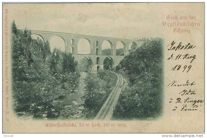 Elstertalbrücke 1899 Jößnitz Jocketa Plauen Vogtland, Germany, Deutschland, Used, Vogtländische Schweiz, Sachsen - Vogtland