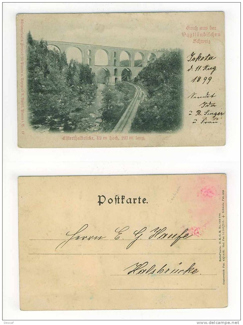 Elstertalbrücke 1899 Jößnitz Jocketa Plauen Vogtland, Germany, Deutschland, Used, Vogtländische Schweiz, Sachsen - Vogtland