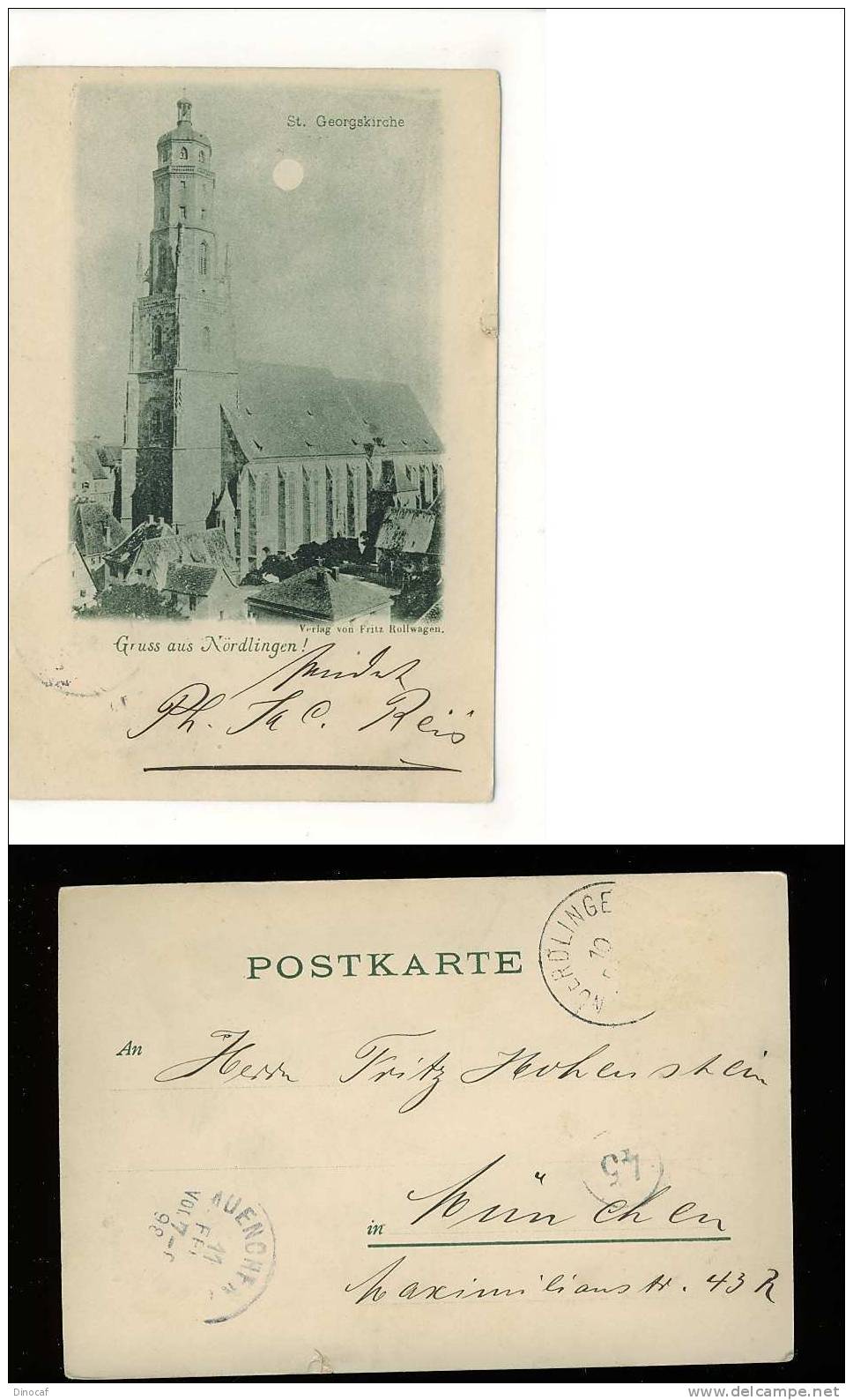 Gruss Aus Nördlingen - St. Georgskirche, 1898, Germany, Deutschland - Altri & Non Classificati