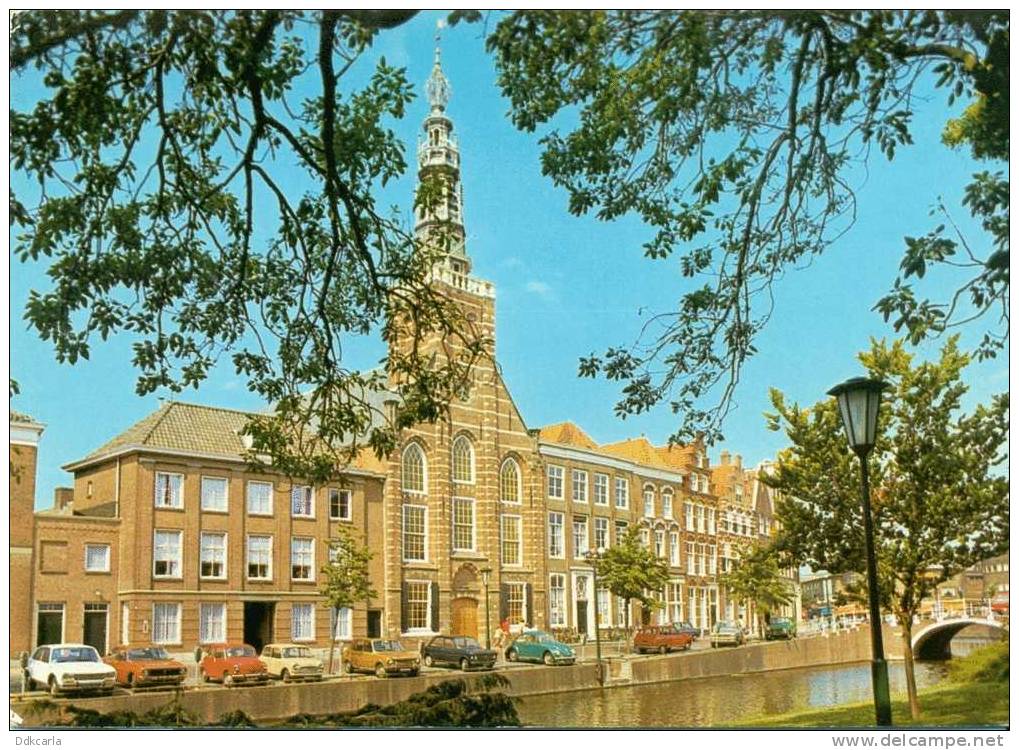 Leiden - Steenschuur Met Lodewijkskerk - VW Kever, Fiat 500, Mini Cooper - Leiden