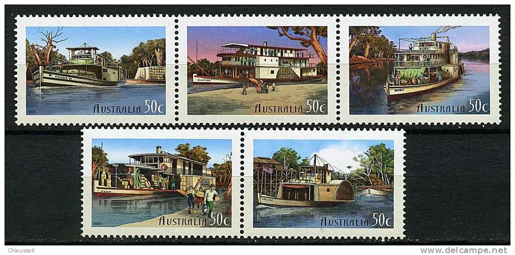 Australie ** N° 2135 à 2139 Se Tenant - 150e Ann. De La Navigation Commerciale Sur Le Fleuve Murray - Mint Stamps