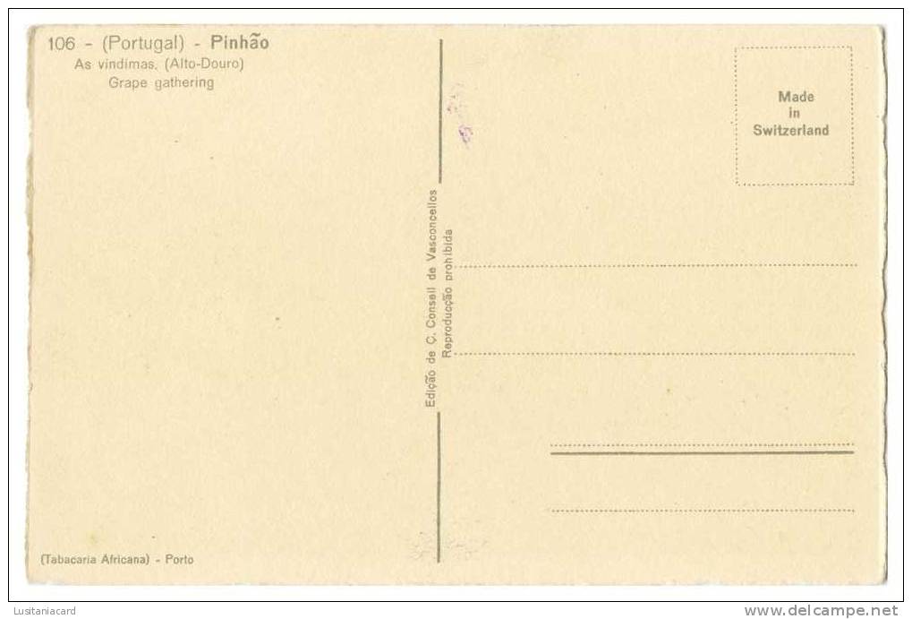 ALIJÓ -  PINHÃO -VINICULTURA - Alto-Douro As Vindimas Carte Postale - Vila Real