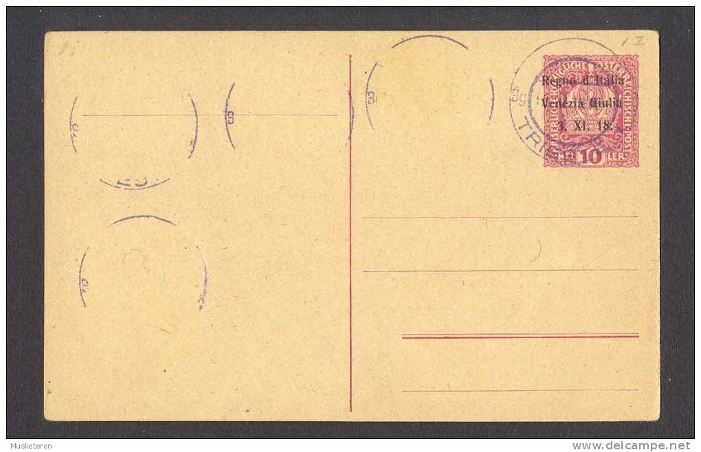 Italy WWI Occupation Venezia Giulia 1918 Postal Stationery Ganzsache Intero Cartolina Postale TRIESTE Cancel - Vénétie Julienne