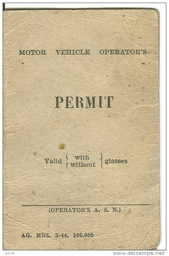 PERMIT - PERMESSO DI CONDURRE CAMION - 1944 -RILASCIATO DA  AUTORITA  ANGLO-AMERICANE. - Other & Unclassified