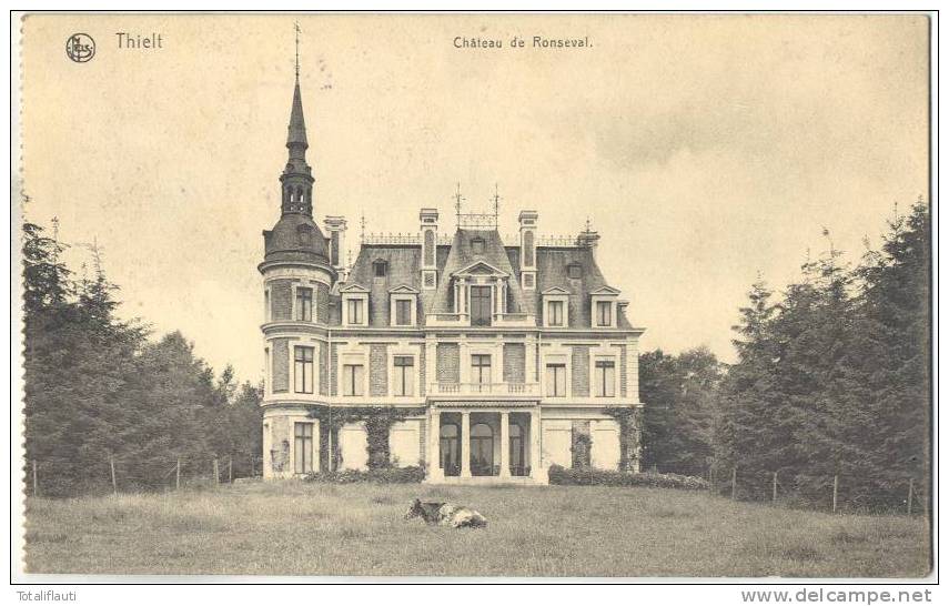 Thielt  Une Vache Devant Le Chateau De Ronseval Tielt NELS Editions Reserve Infanterie Regiment 215 Feldpost 18.7.1915 - Tielt