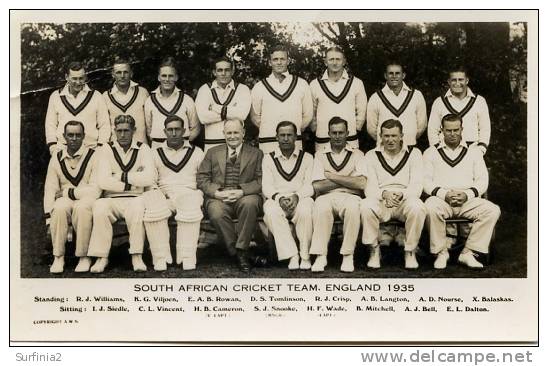 CRICKET - SOUTH AFRICAN CRICKET TEAM 1935 RP - Other & Unclassified