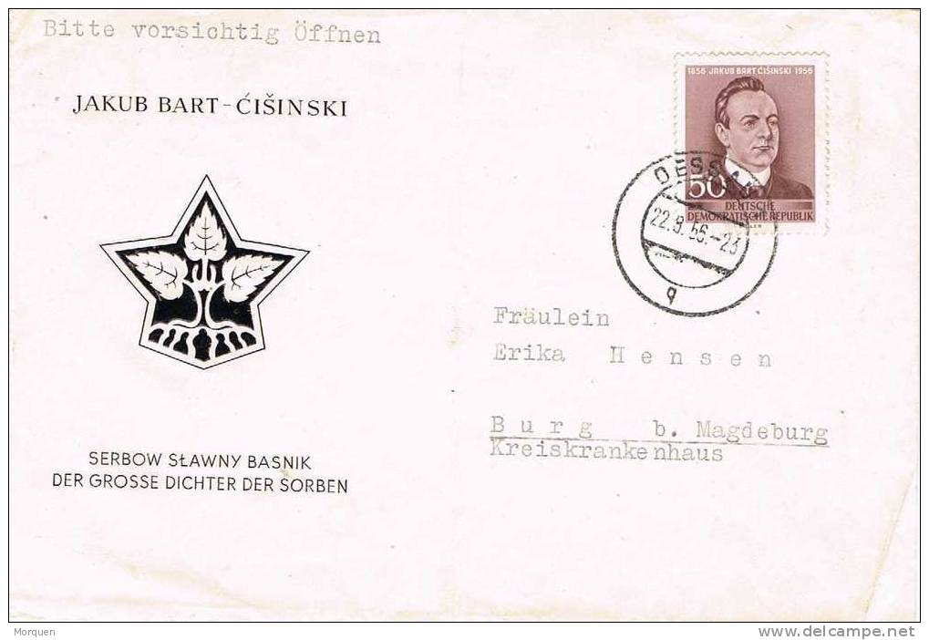 Carta DESSAU (Alemania) 1956. Aniversario Cisinski - Storia Postale