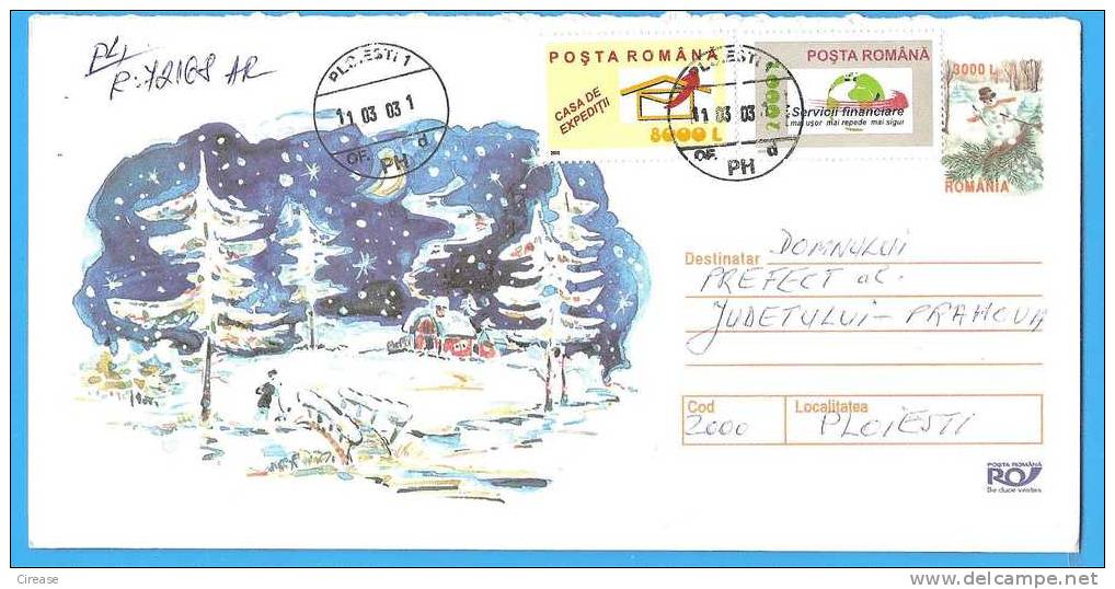 ROMANIA Postal Stationery Cover 2002. Christmas Santa Claus - New Year