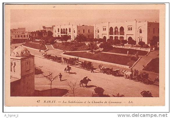 Ref 06 Cpsm Maroc Rabat La Subdivision Et La Chambre De Commerce Attelages - Rabat