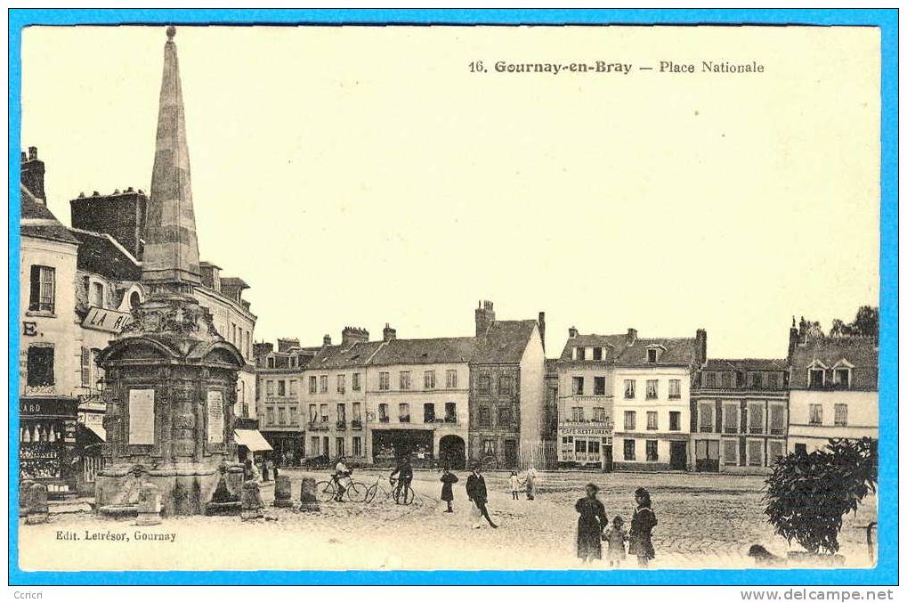 GOURNAY-en-BRAY:  Place Nationale.  1924  . - Gournay-en-Bray