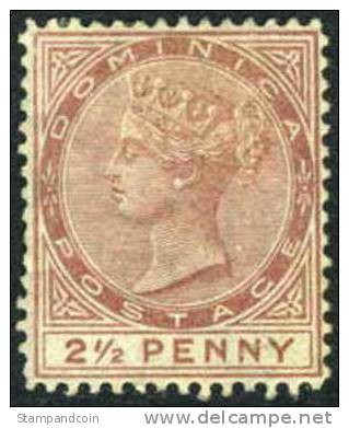 Dominica #6 (SG #6) Mint No Gum 2-1/2p Victoria From 1879 - Dominica (...-1978)