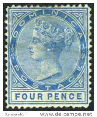 Dominica #7 (SG #7) Mint Hinged 4p Victoria From 1879 - Dominica (...-1978)