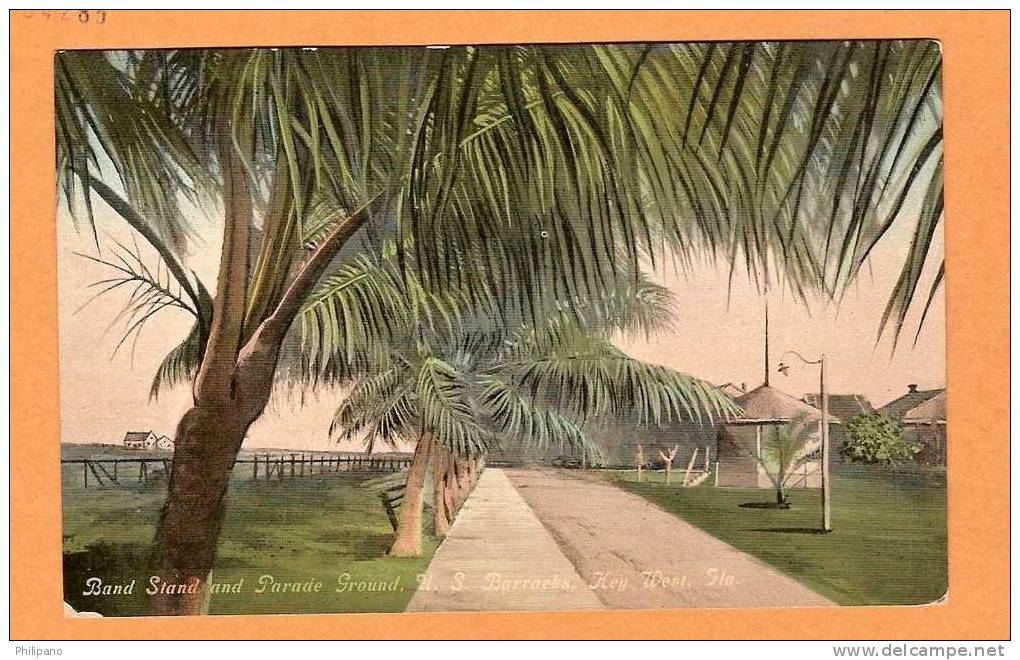 Key West Fl----Band Stand & Parade Ground--- Circa 1907 - Key West & The Keys