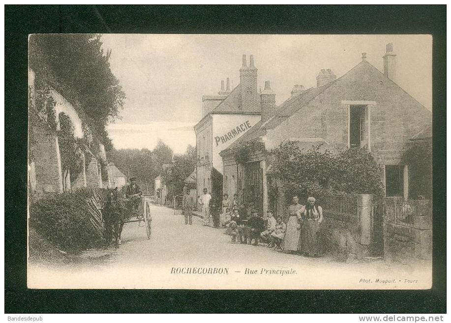 Rochecorbon (37) - Rue Principale ( Animée Pharmacie Photo Maupuit ) - Rochecorbon