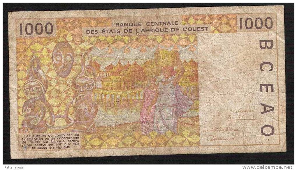 WAS COTE D IVOIRE   P111Ah   1000  FRANCS   1998    FINE   NO  P.h. ! - Côte D'Ivoire