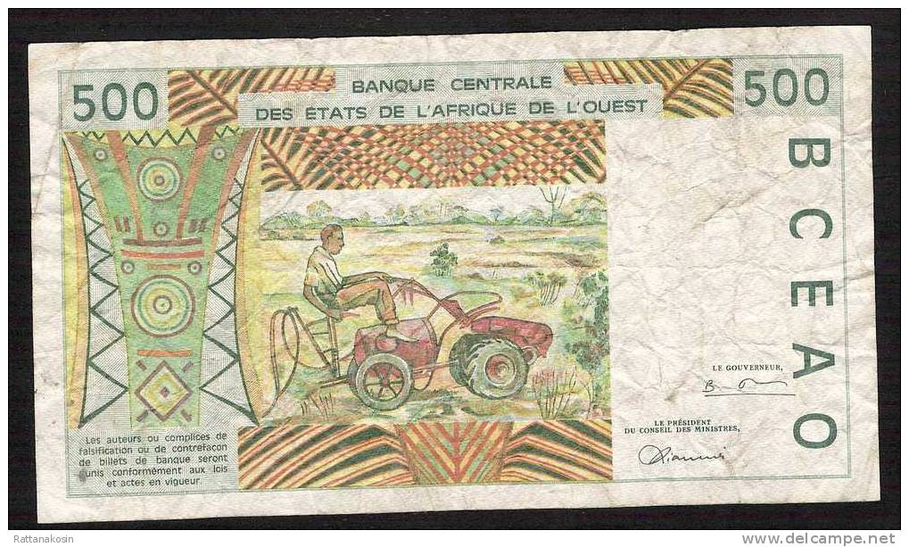 WAS SENEGAL  P710Kf   500  FRANCS   1996   F-VF - Sénégal