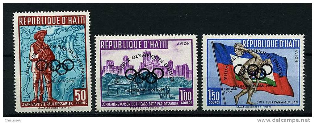 Rep. D'Haïti ** PA N° 184 à 186 - J.O. à Squaw Valley - Haiti