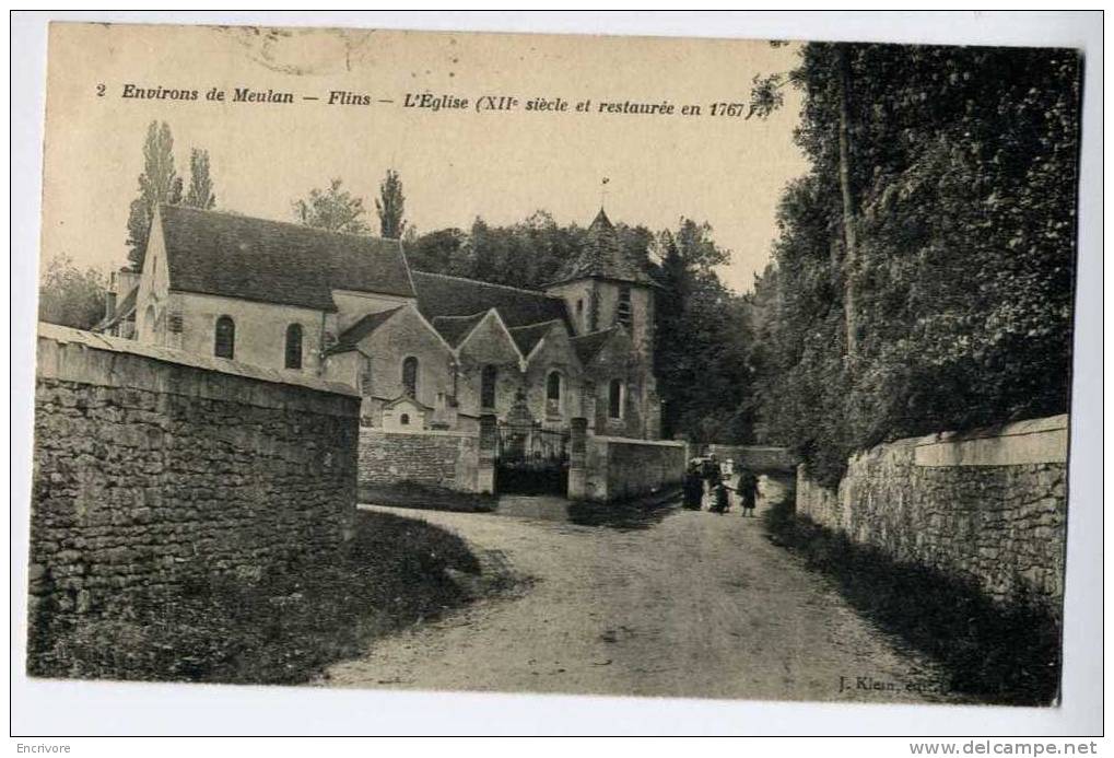 Cpa FLINS église - 2 Klein - Flins Sur Seine
