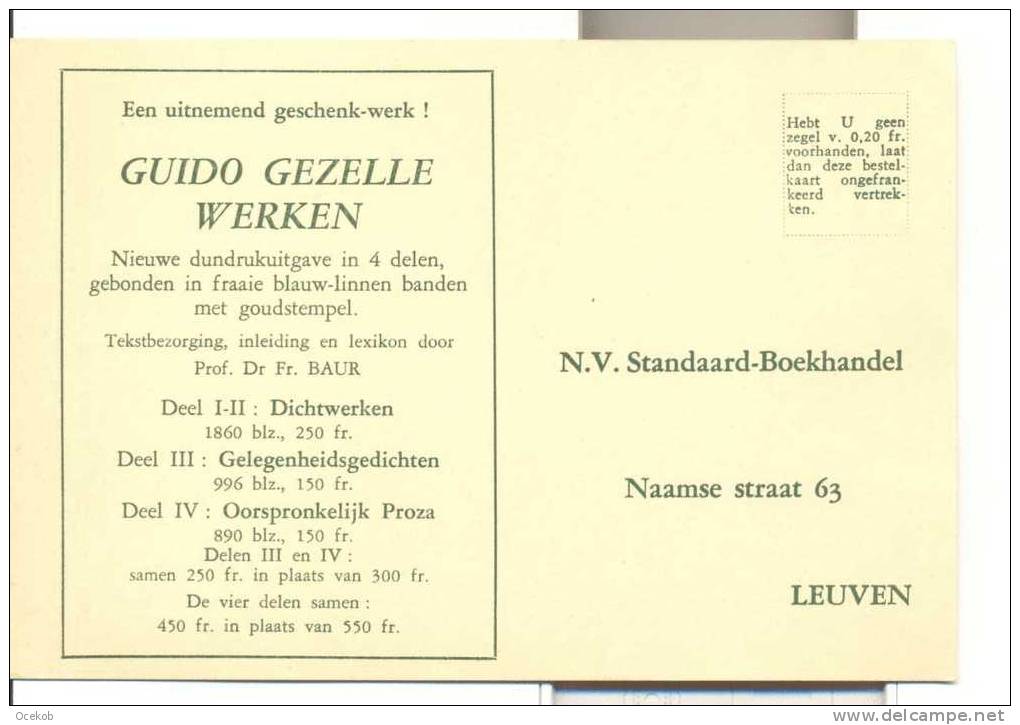 PUB/Reclame LEUVEN  NV STANDAARD-BOEKHANDEL  Guido Gezelle Werken - Other & Unclassified